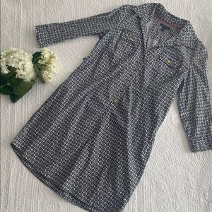 Black and White Printed Shirt Dress